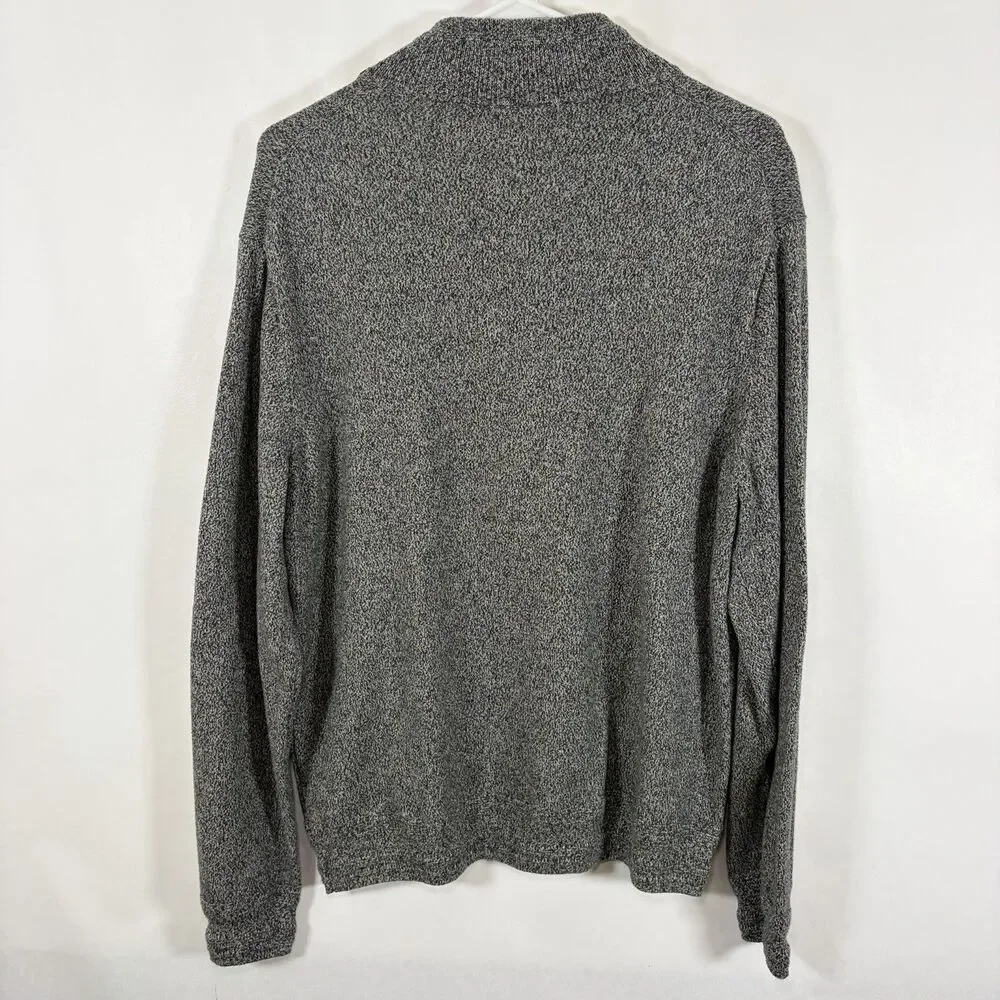 J.Crew 100% Organic Cotton 1/4 Zip Pullover Sweater Mens Size XL Gray Heathered